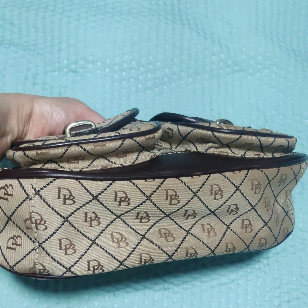 Dooney & Bourke Tan and Brown Monogram Shoulder Bag - Picture 4 of 8